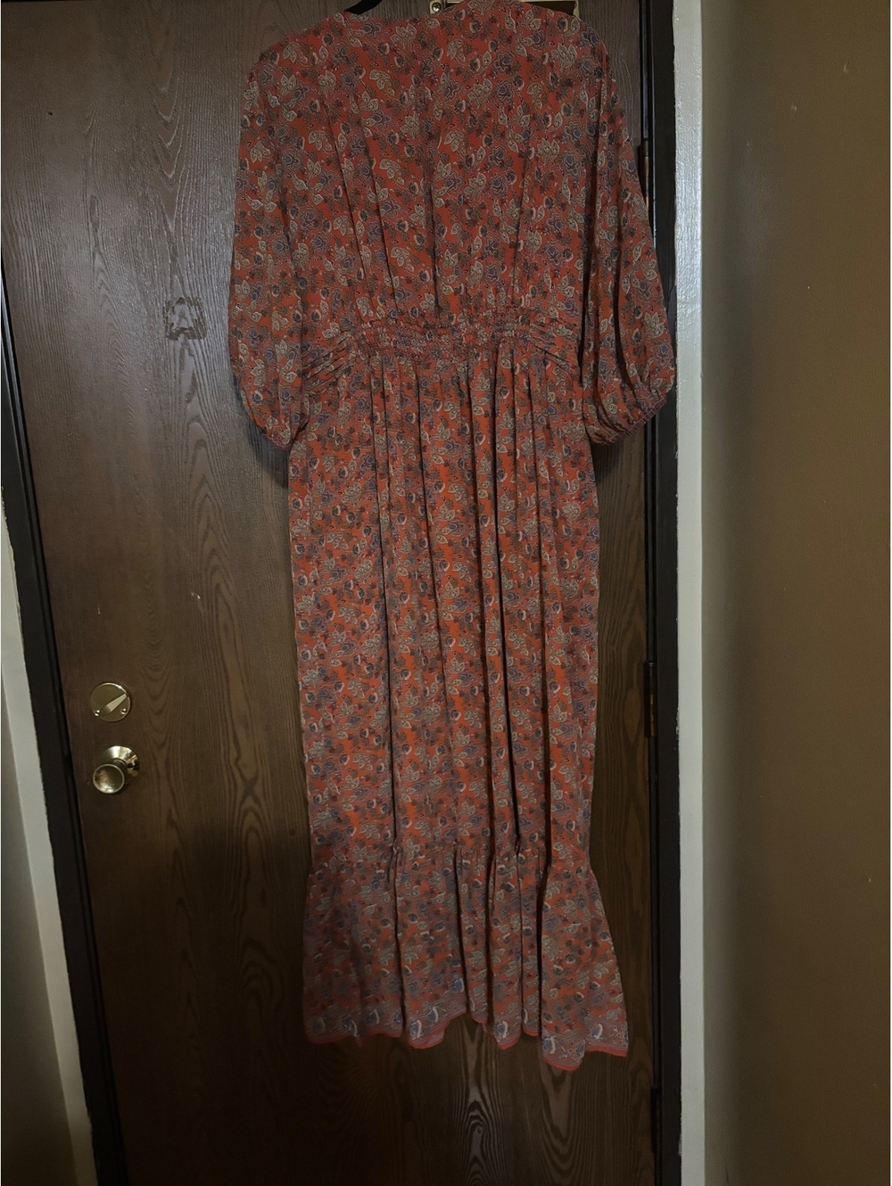 Beautiful Fall Boho Orange Dress- Size Large - Picture 4 of 4